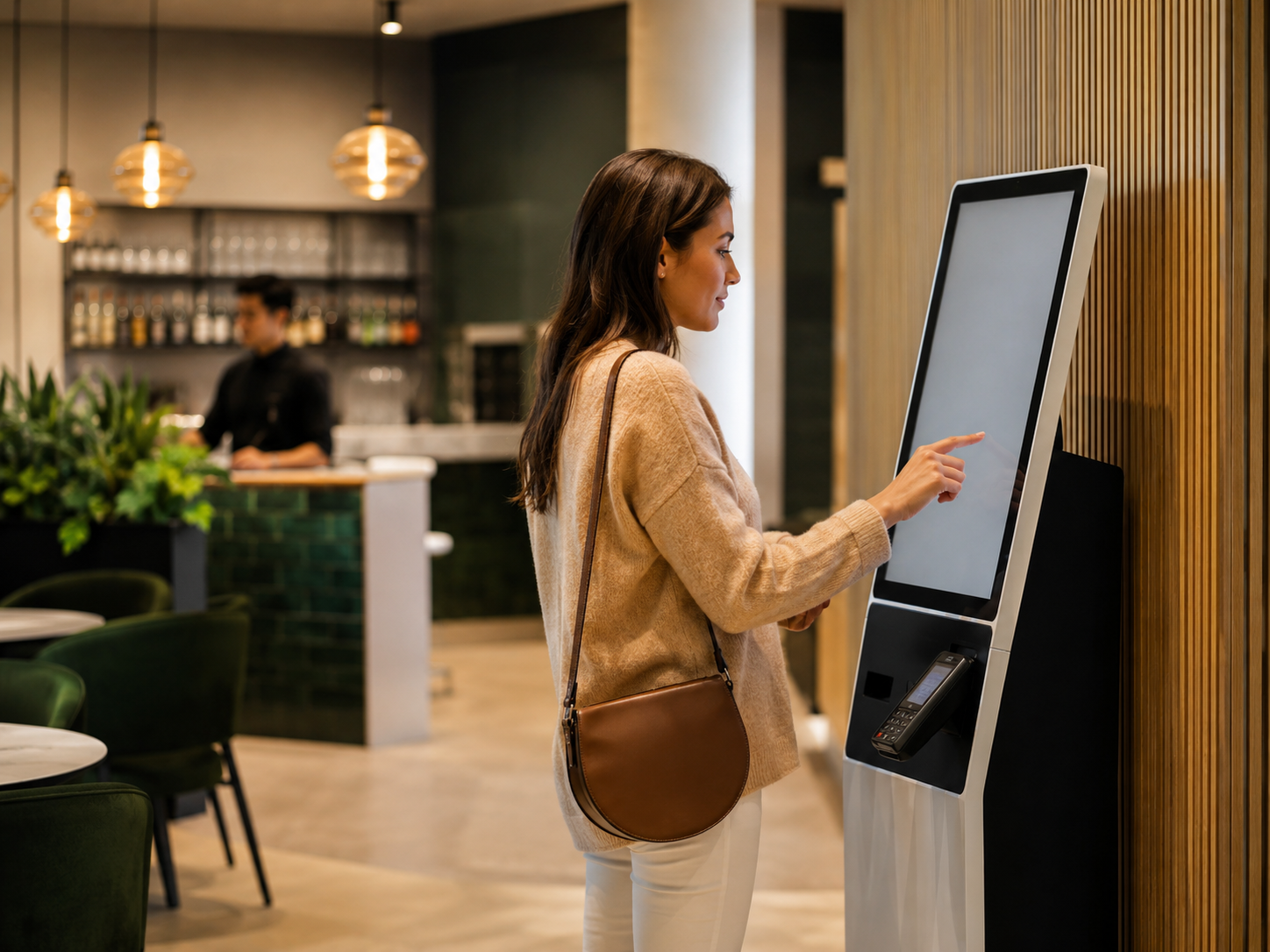 Self-order kiosk in horeca
